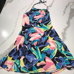 Stretchy skater halter midi dress